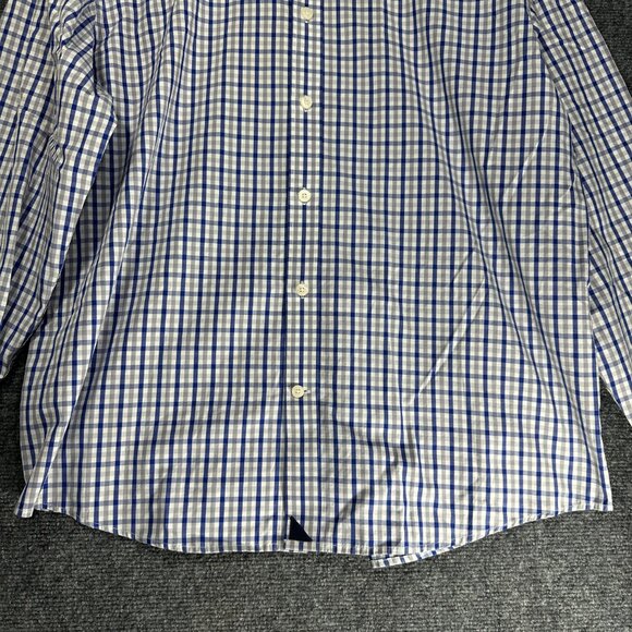 Untuckit Shirt Mens XL Blue Gray Plaid Cotton Button Up  Long Sleeve - Picture 2 of 9